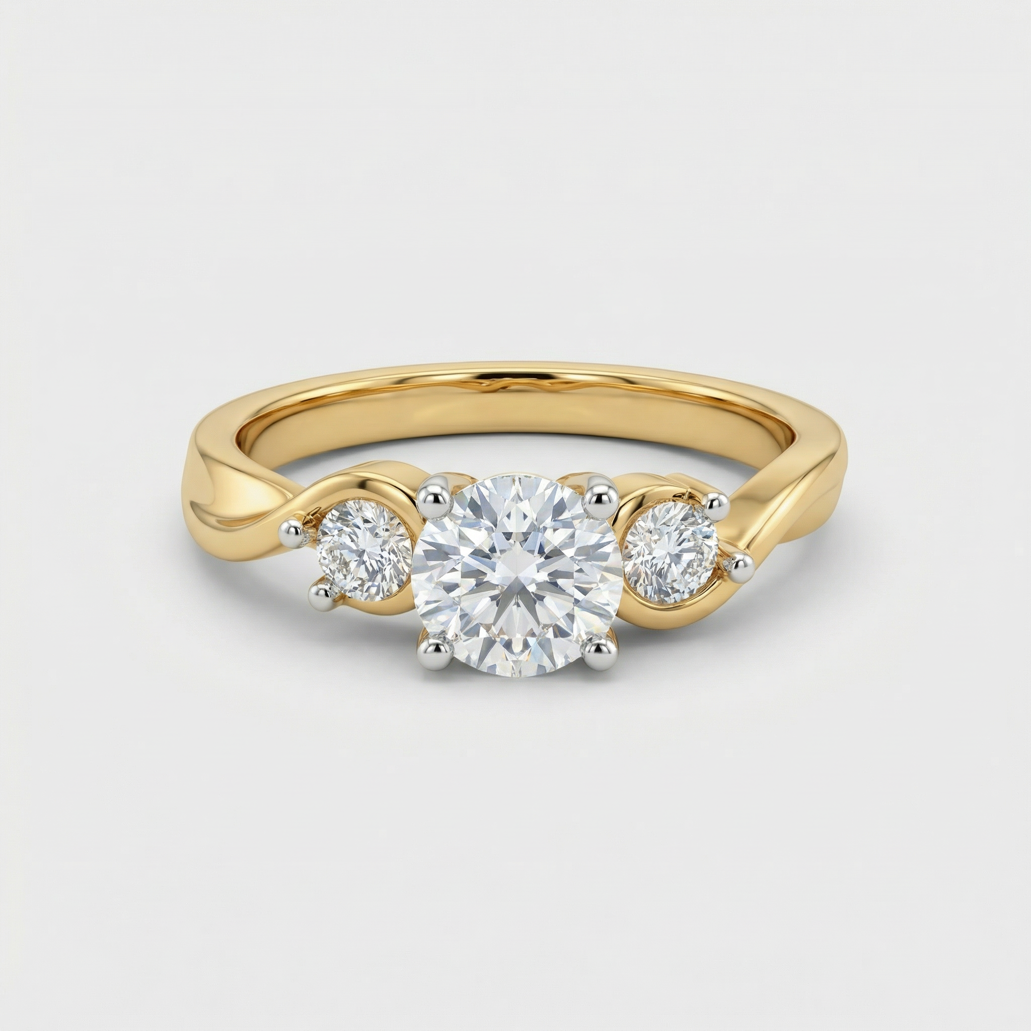 Round Three Stone Lab Grown Diamond Ring