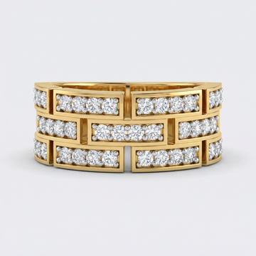 Triple Row Baguette Pav������ Lab Grown Diamond Band