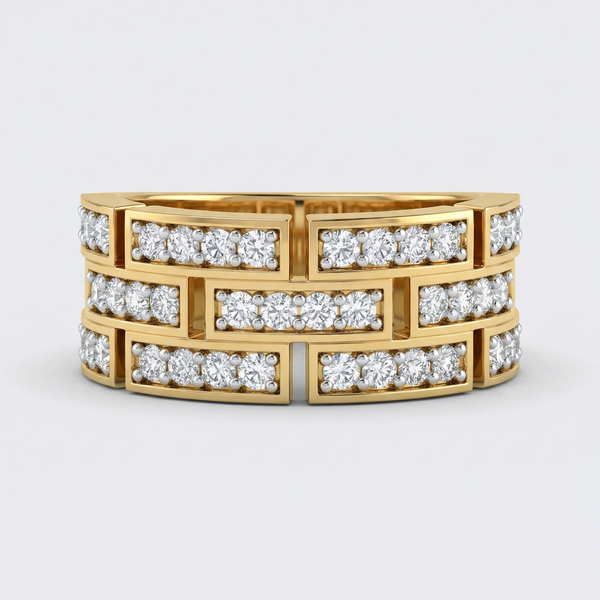 Triple Row Baguette Pavé Lab Grown Diamond Band