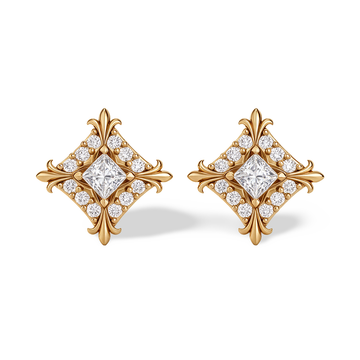 Rhombus Princess Lab-Grown Diamond Stud Earrings