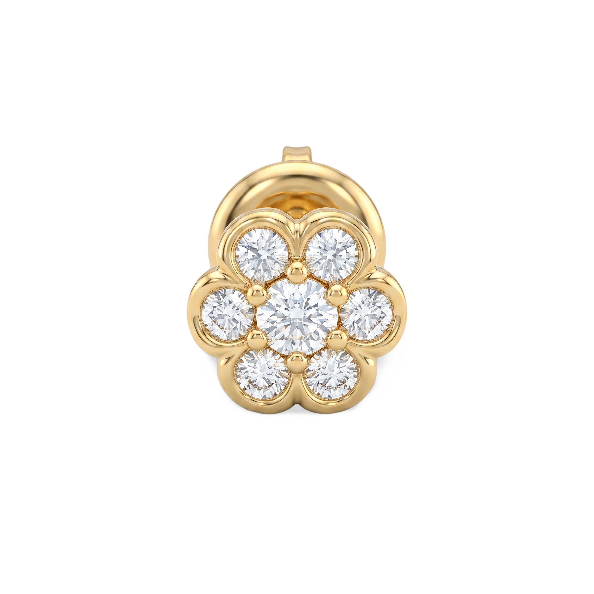 Open Petal Rosette Lab Grown Diamond Nosepin