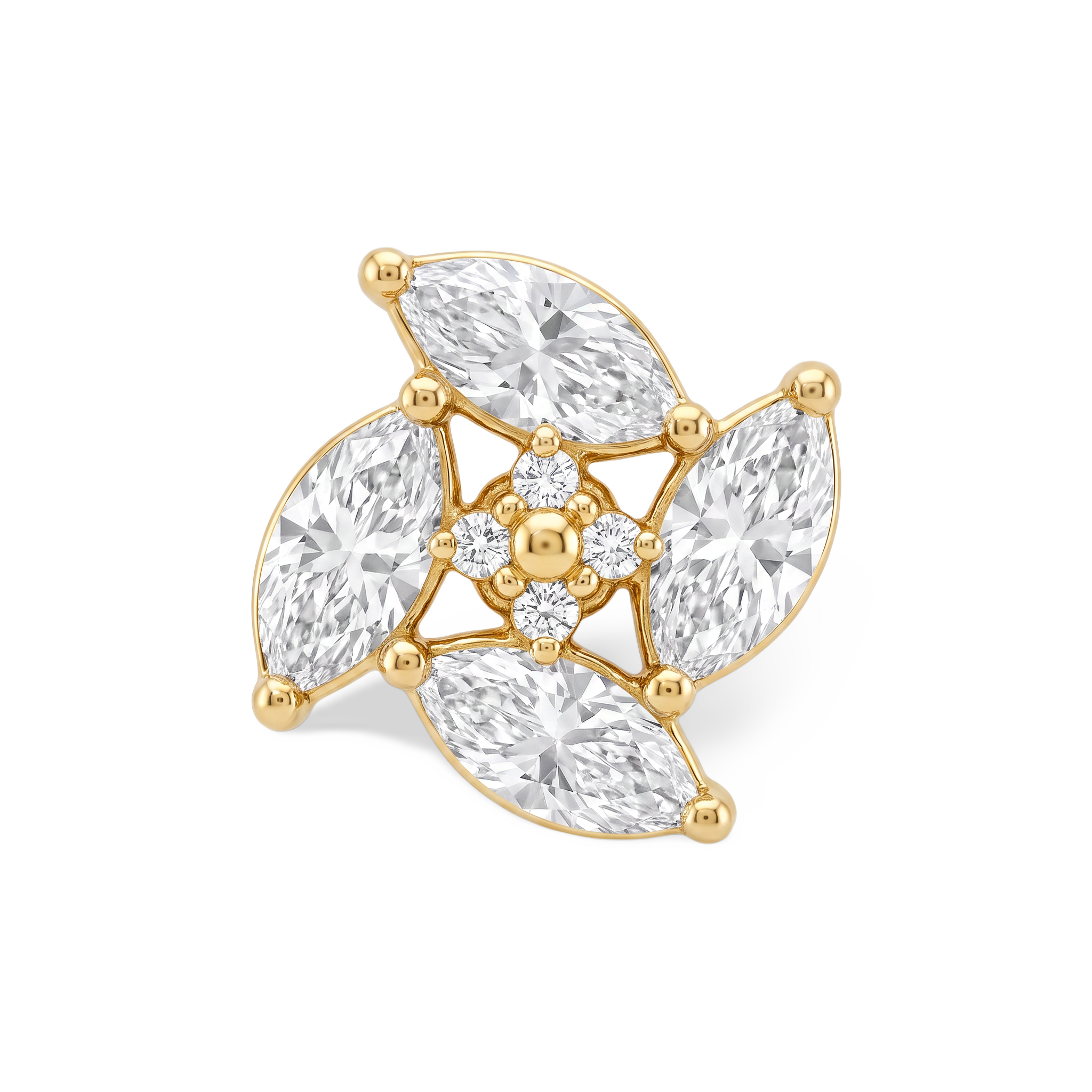 Four Leaf Pinwheel Lab Grown Diamond Nosepin