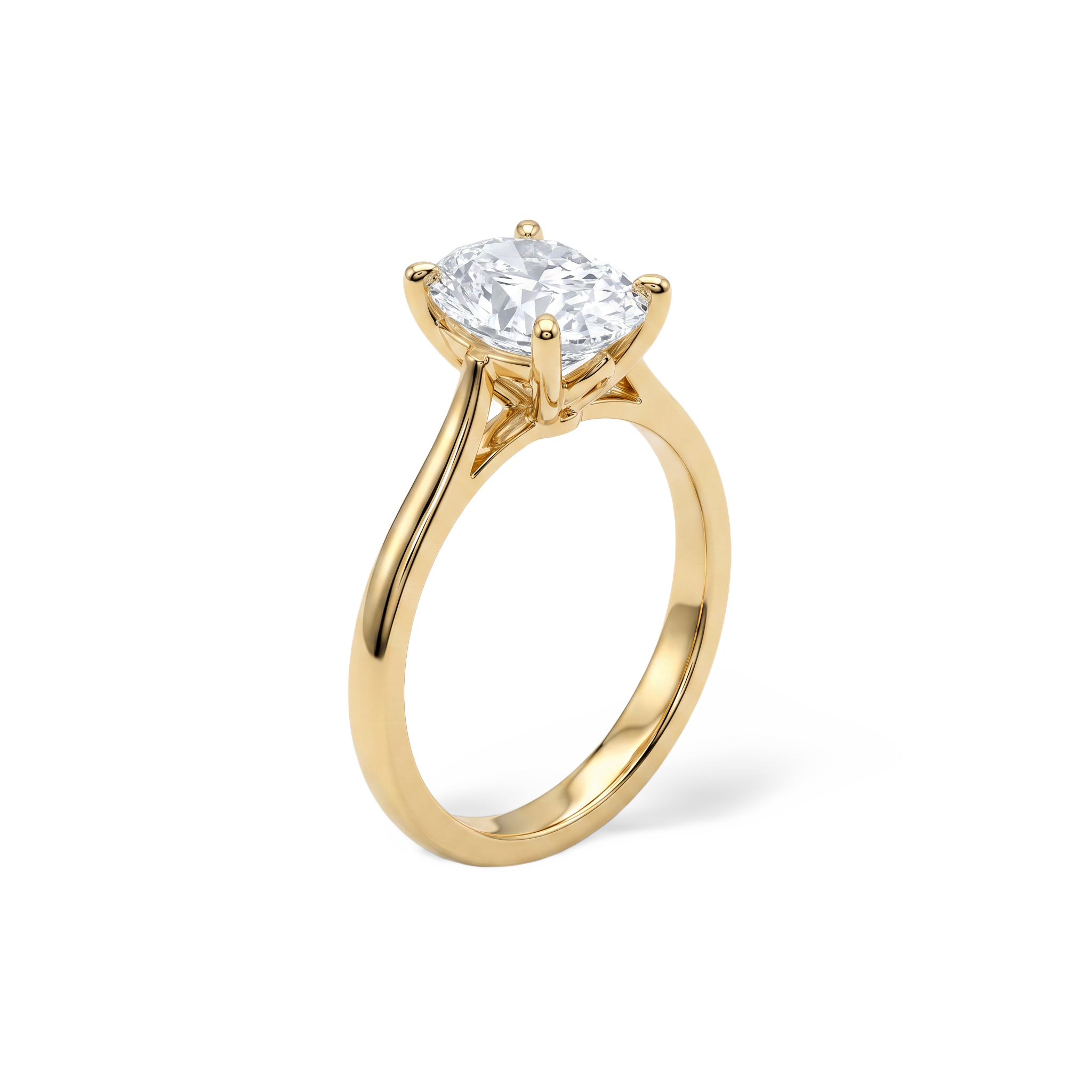 Graceful Oval Petal Lab Grown Diamond Ring