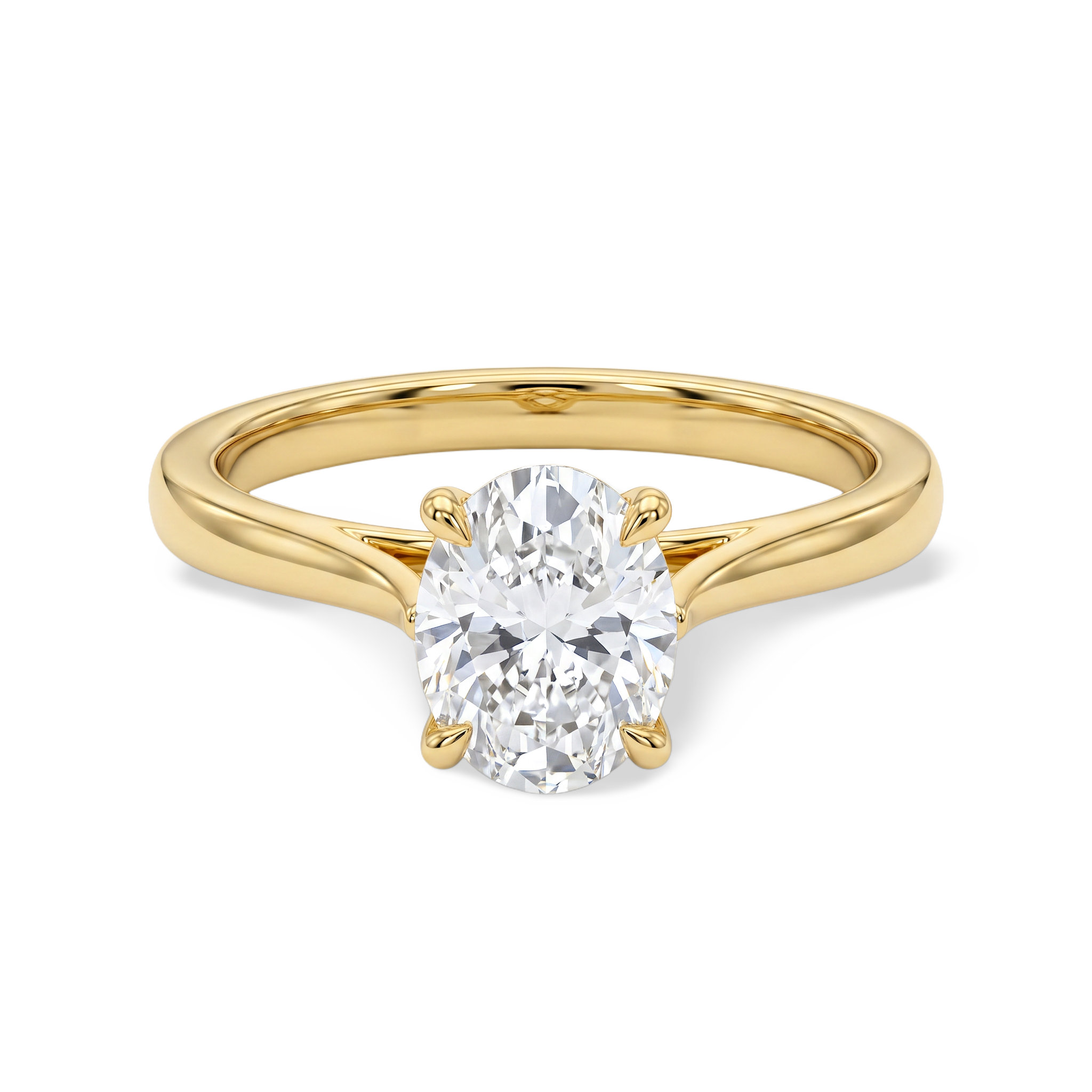Graceful Oval Petal Lab Grown Diamond Ring