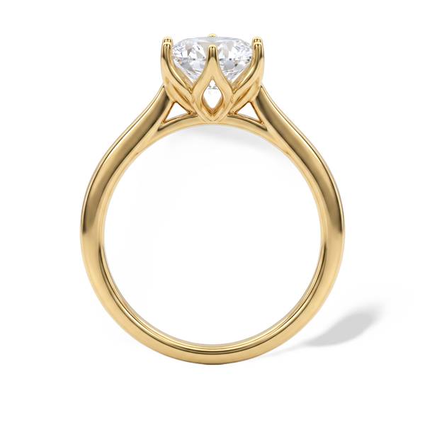 Round Solitaire Crown Lab Grown Diamond Ring