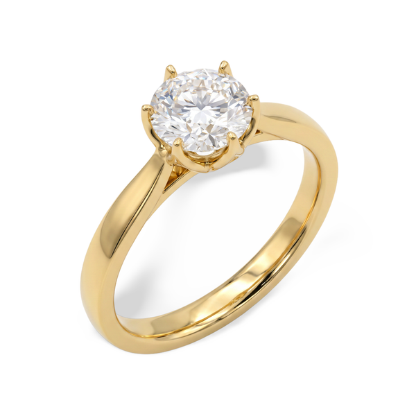 Round Solitaire Crown Lab Grown Diamond Ring