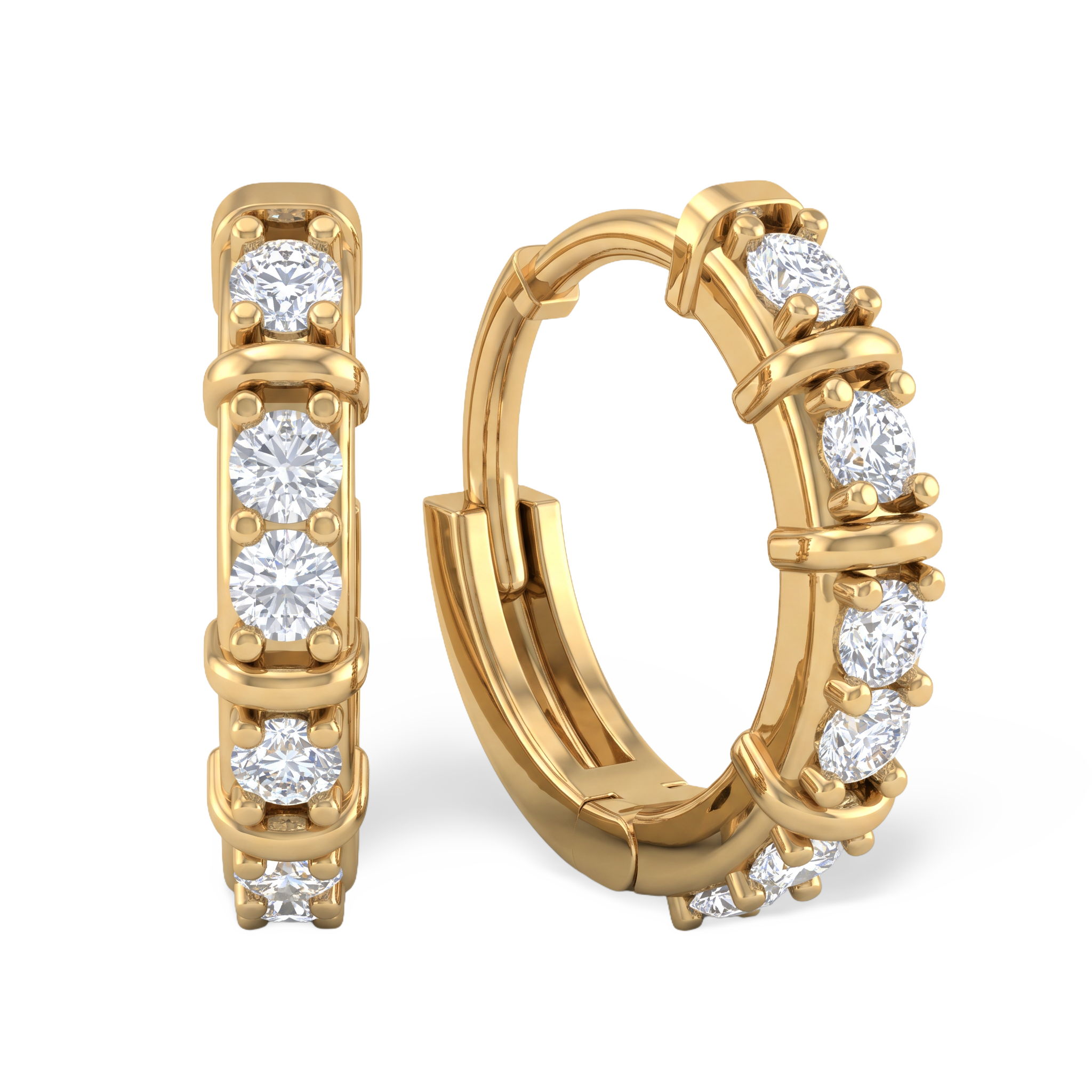 Classic Bar Set Hoop Diamond Earring