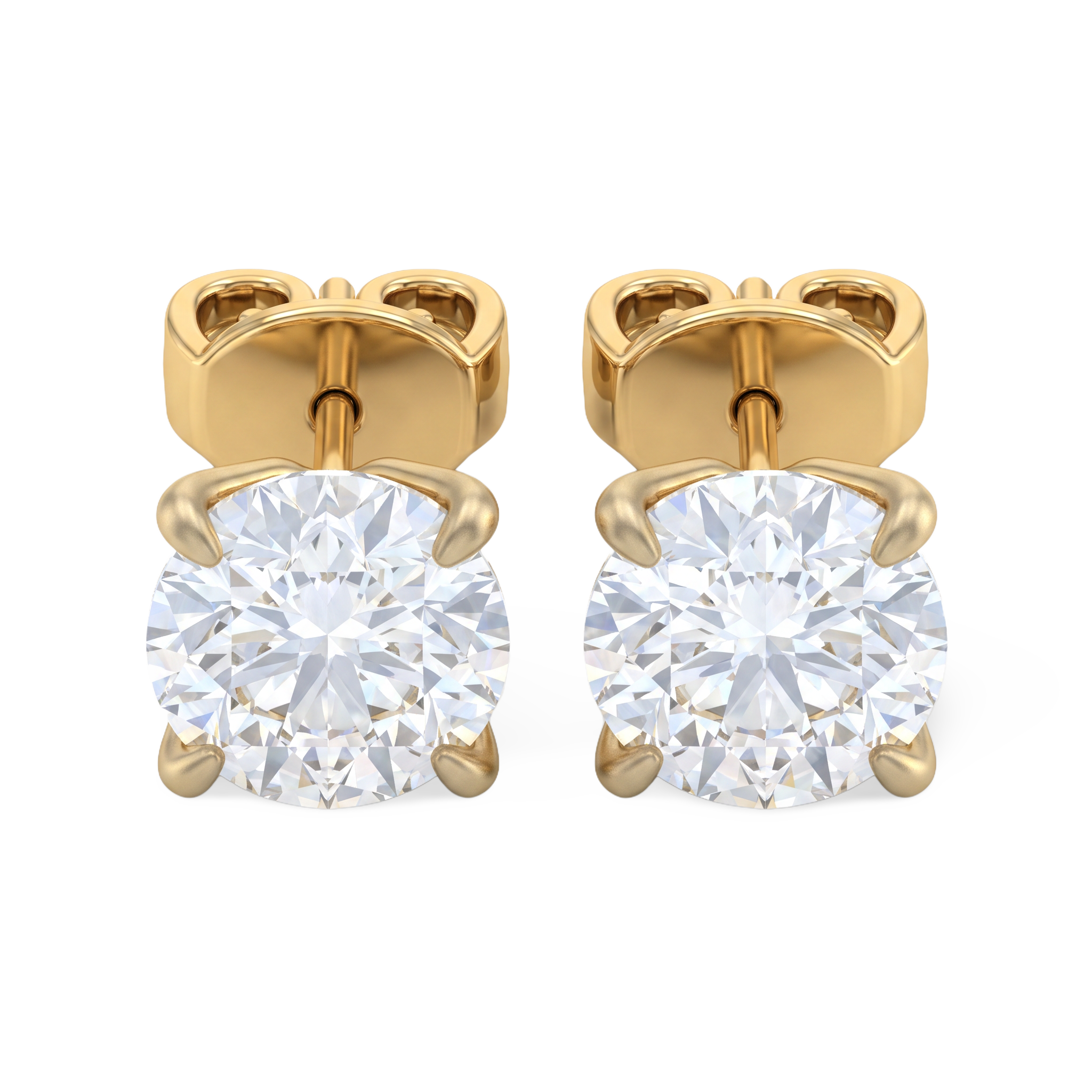 Elegant Floral Basket Diamond Stud