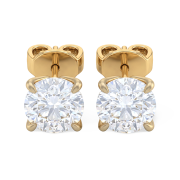 Elegant Floral Basket Diamond Stud