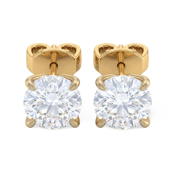 Elegant Floral Basket Diamond Stud