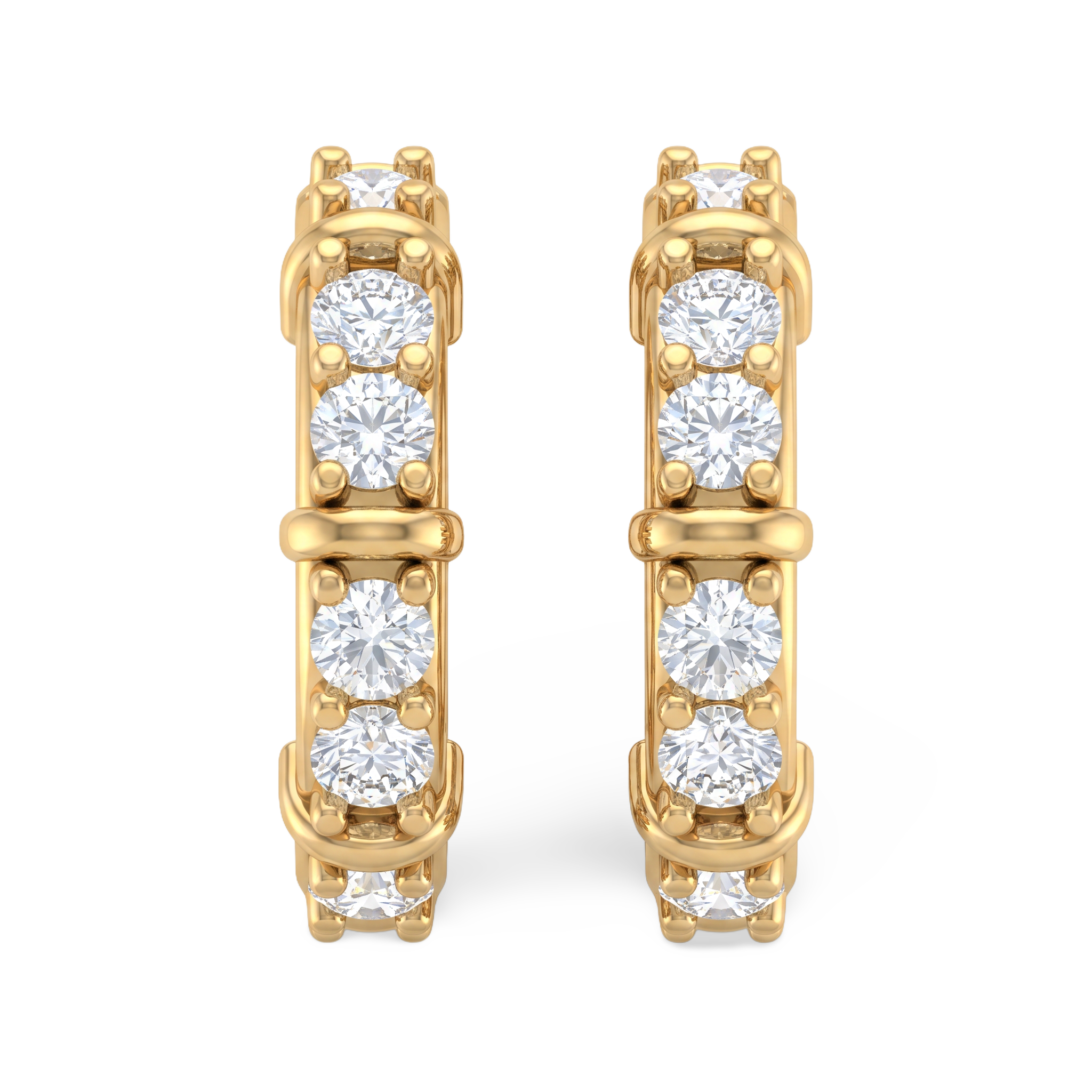 Classic Bar Set Hoop Diamond Earring