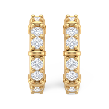 Classic Bar Set Hoop Diamond Earring