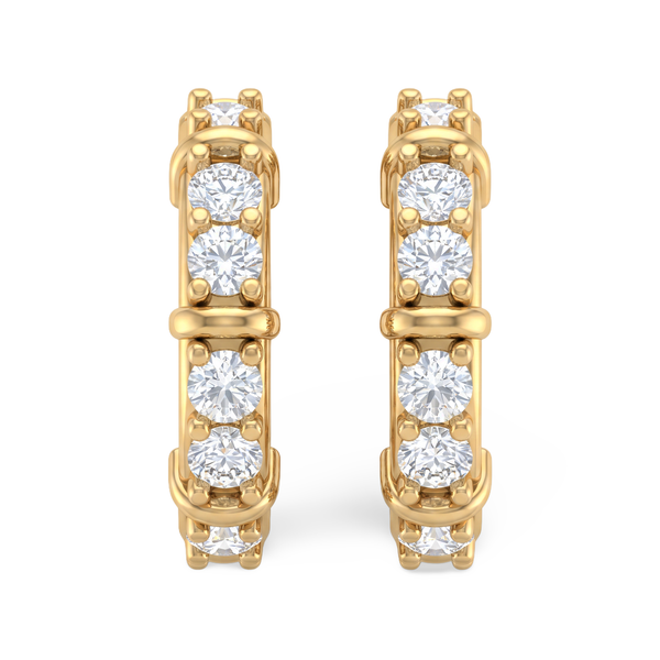 Classic Bar Set Hoop Diamond Earring