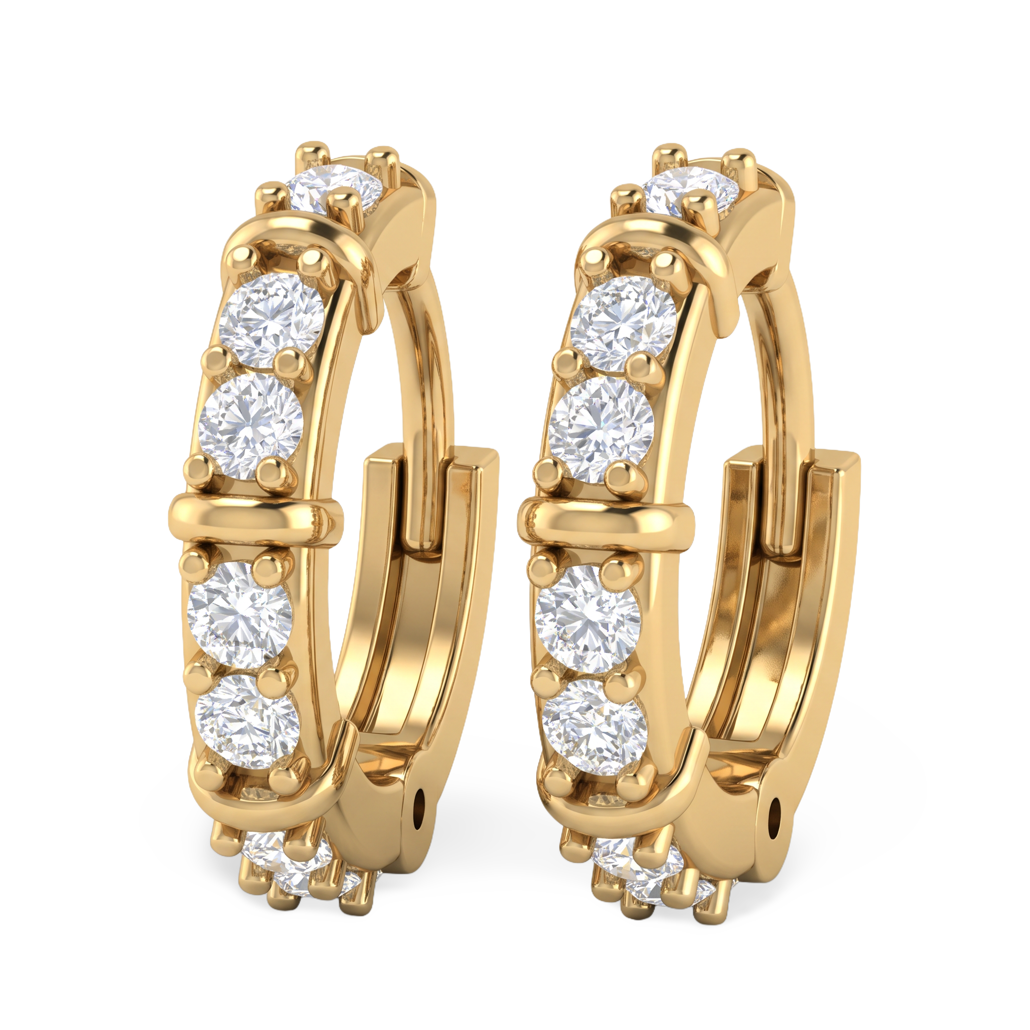 Classic Bar Set Hoop Diamond Earring