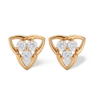 Mystic Triangular Round Diamond Lab Grown Stud Earrings