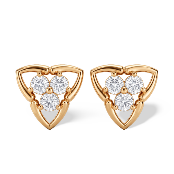 Mystic Triangular Round Diamond Lab Grown Stud Earrings