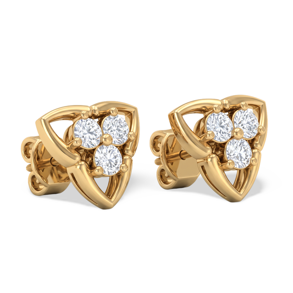 Mystic Triangular Round Diamond Lab Grown Stud Earrings