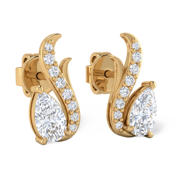 Contour Pear S-Curve Lab-Grown Diamond Stud Earrings