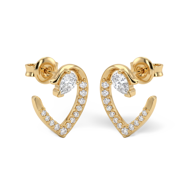 Luminous Curved Pear Lab Grown Diamond Stud Earrings