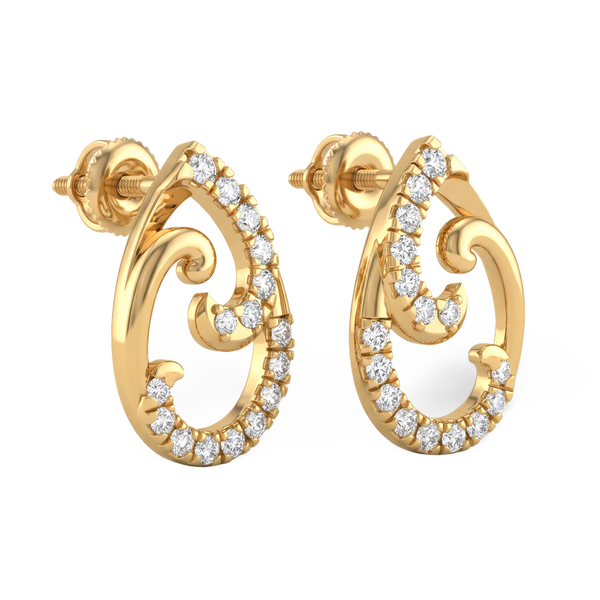 Exquisite Pear Swirl Lab Grown Diamond Stud Earrings