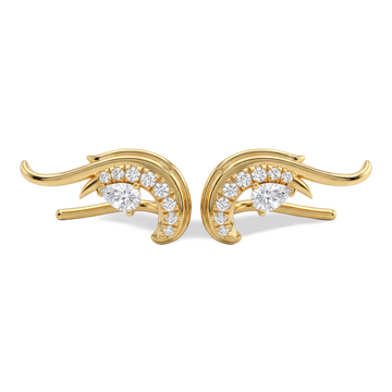 Wing Pear Lab Grown Diamond Stud Earrings