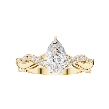 Twisted Band Pear Lab Grown Diamond Ring