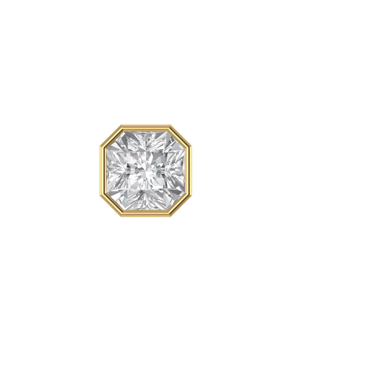 Geometric Asscher Solitaire Lab Grown Diamond Stud