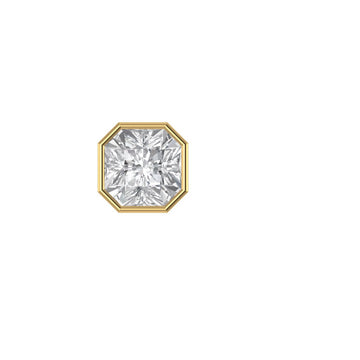 Geometric Asscher Solitaire Lab Grown Diamond Stud