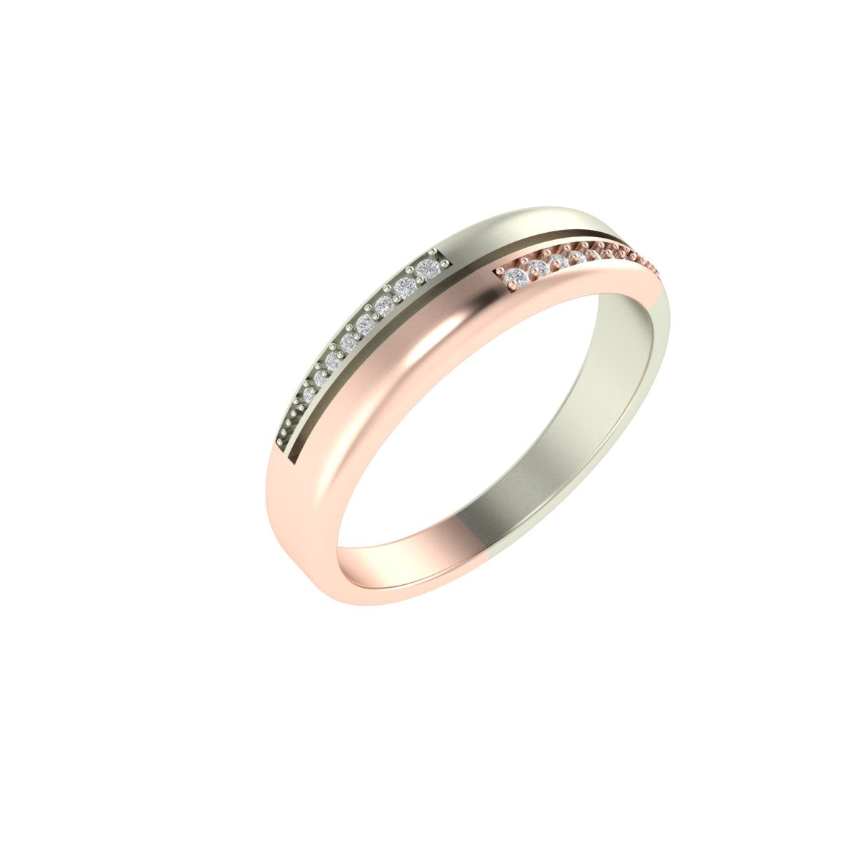 The DuoStream Lab Grown Diamond Contour Band