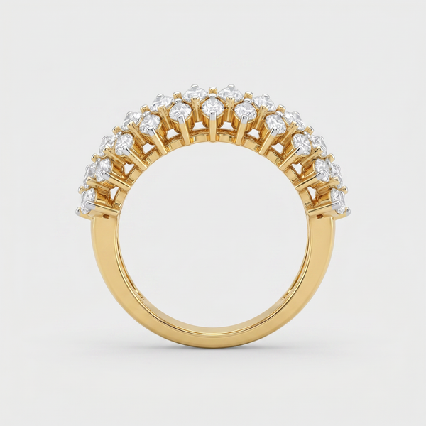 Multi Row Marquise Lattice Lab Grown Diamond Ring