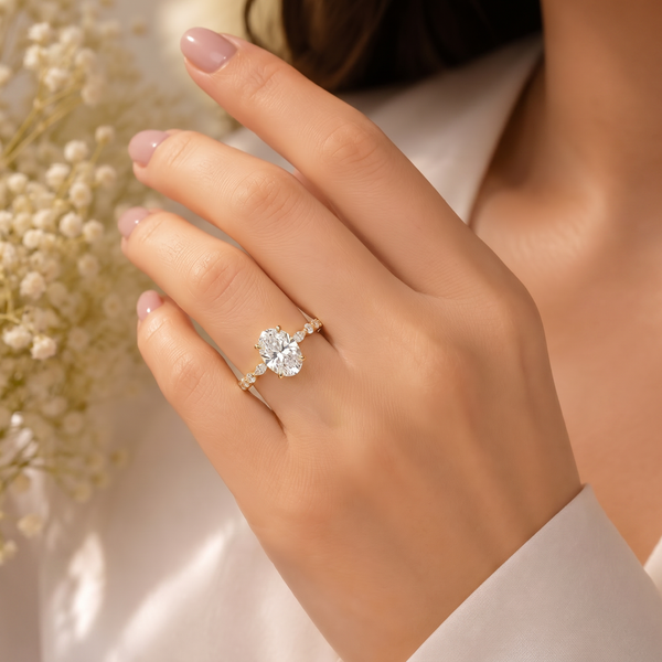 Alternate Marquise Oval Lab Grown Diamond Solitaire Ring
