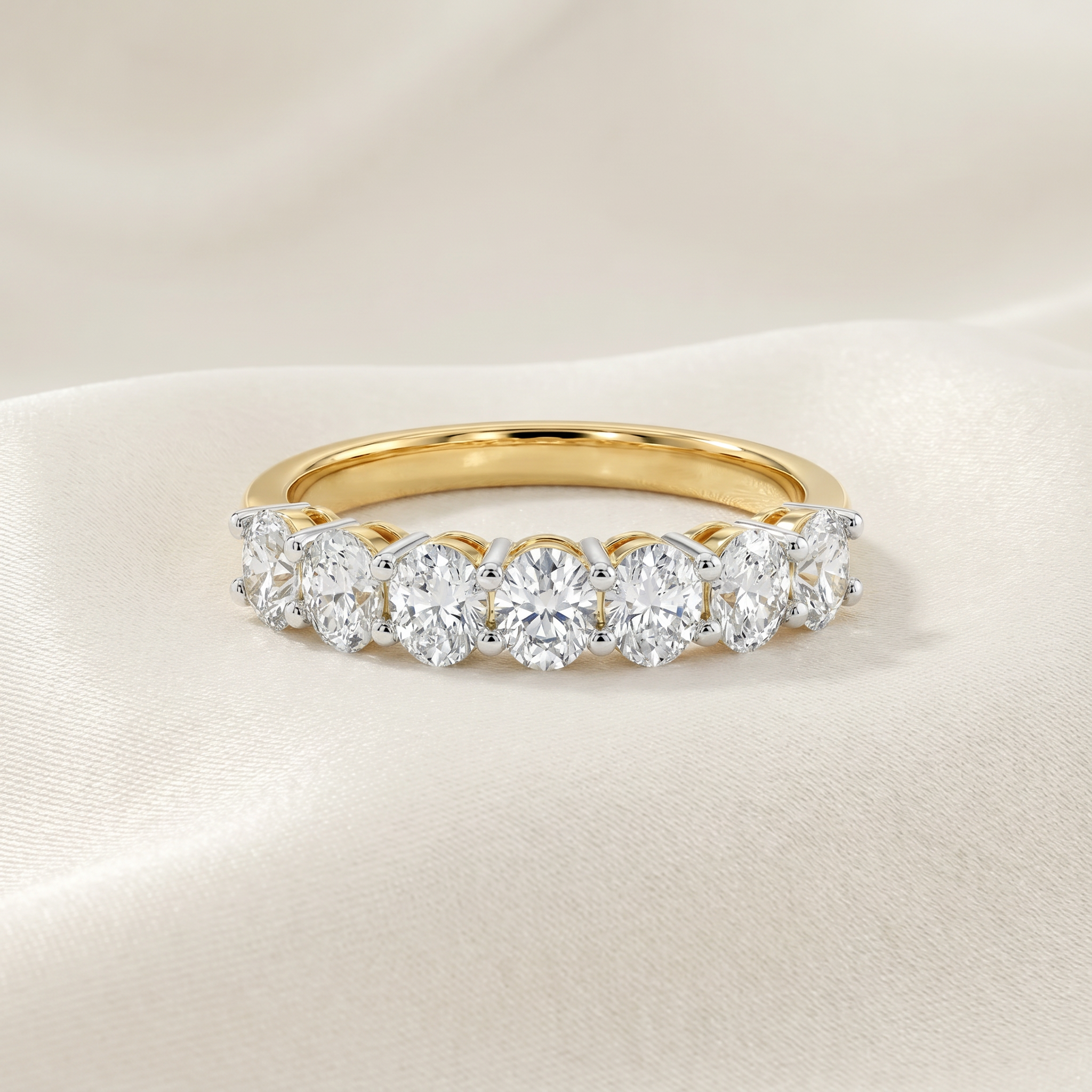 Classic Gold Half Eternity Lab Grown Diamond Ring