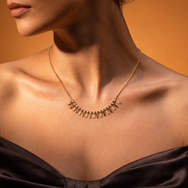 Golden Shimmer Lab Grown Diamond Necklace