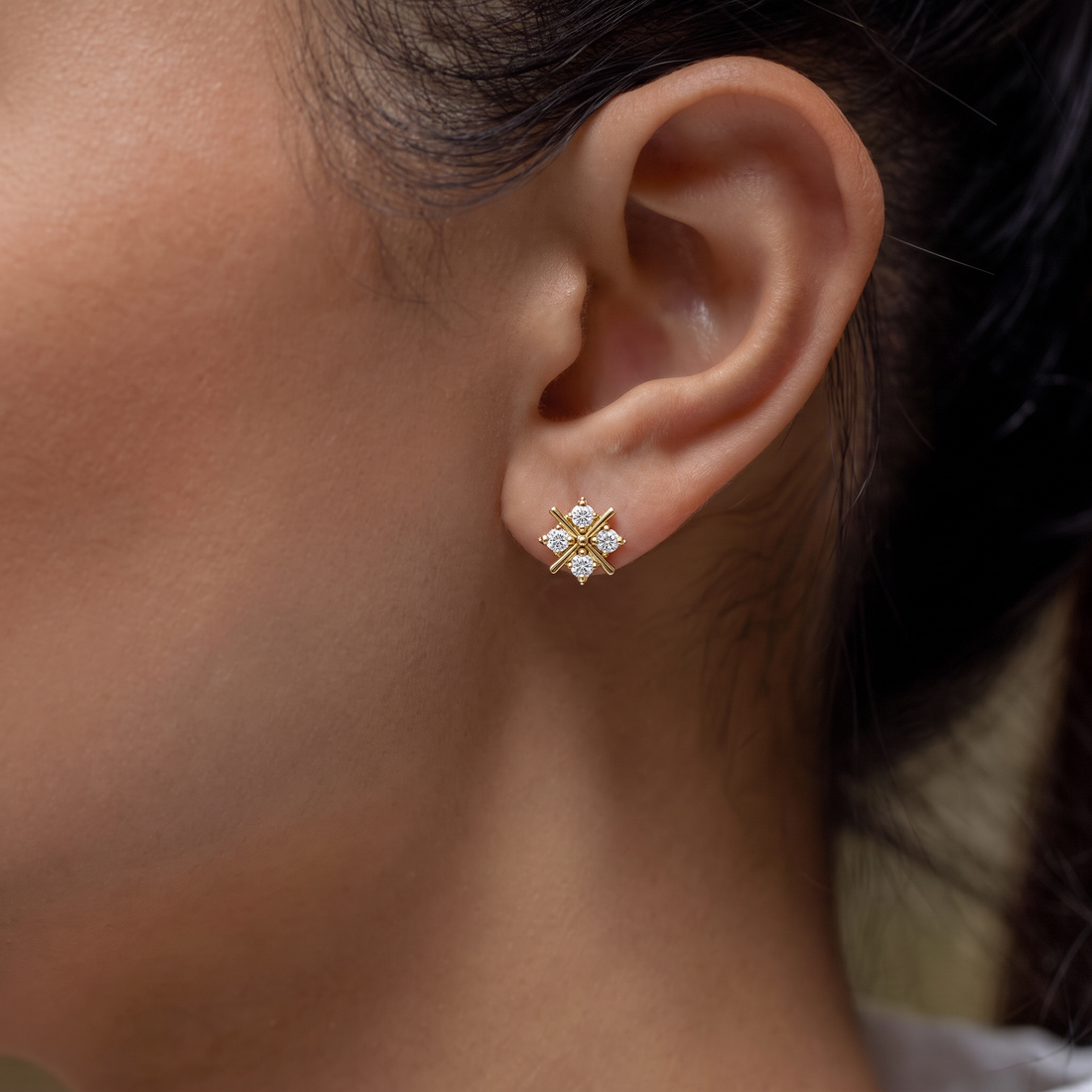 Calm Sea lab grown diamond earring design