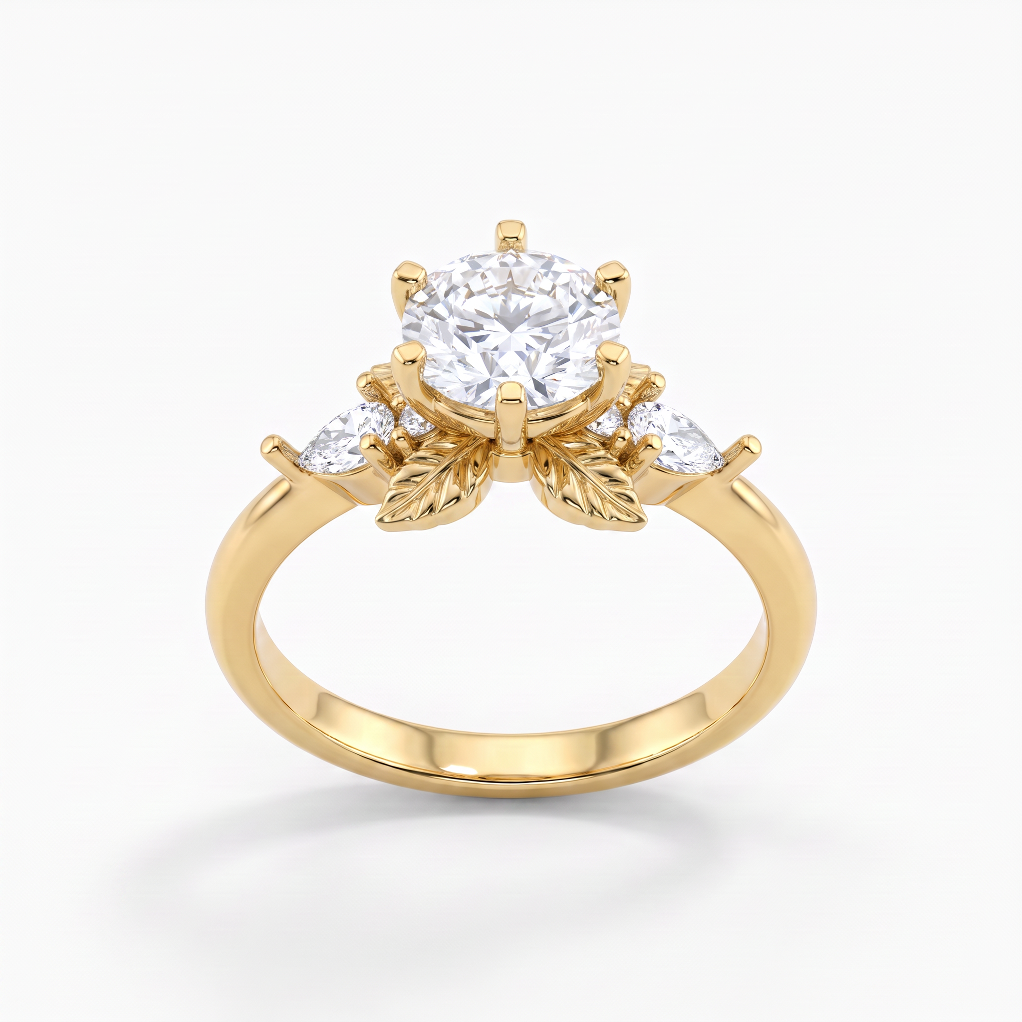 Petal Solitaire Round Lab Grown Diamond Ring