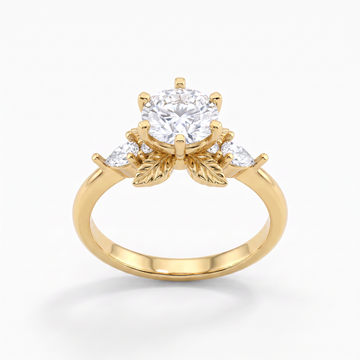 Petal Solitaire Round Lab Grown Diamond Ring