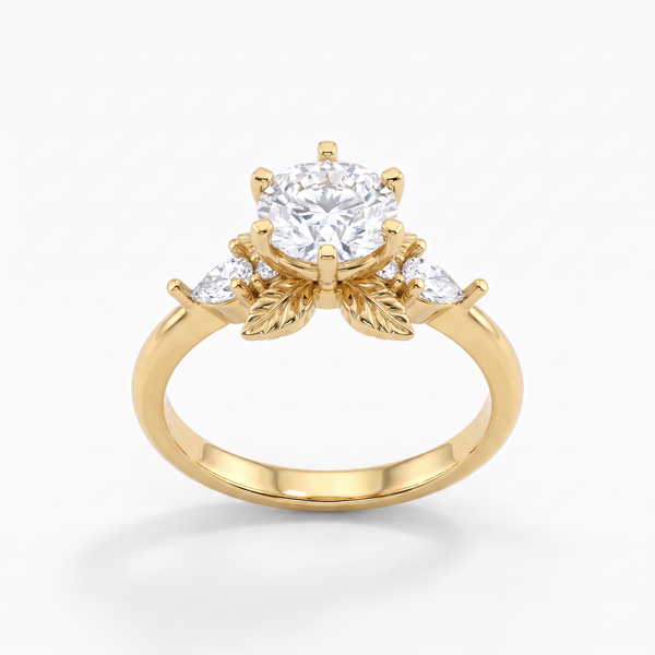 Petal Solitaire Round Lab Grown Diamond Ring