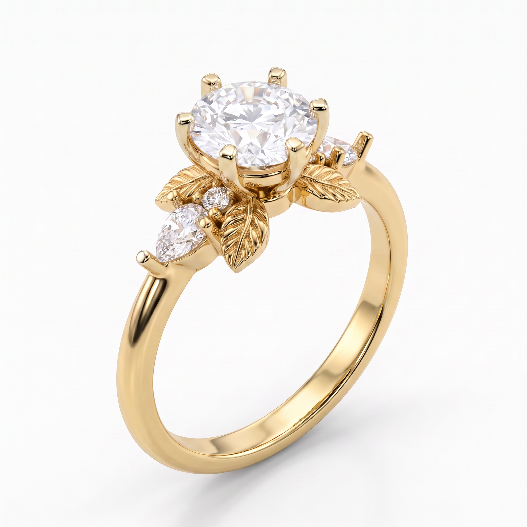 Petal Solitaire Round Lab Grown Diamond Ring