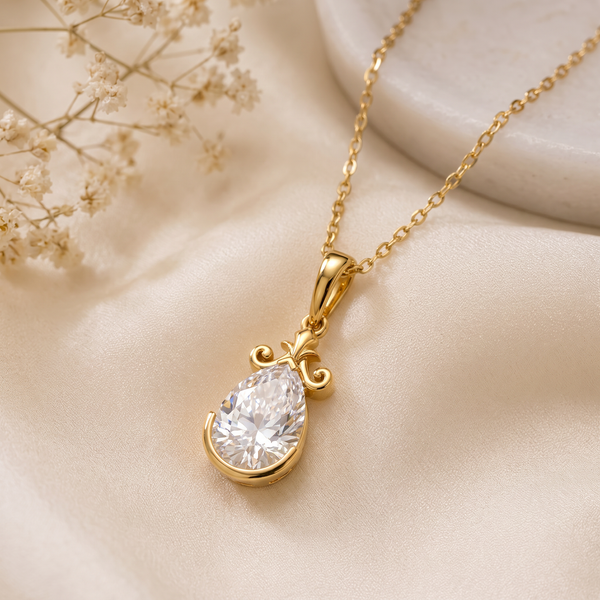 Graceful Pear Shaped Lab Grown Diamond Pendant