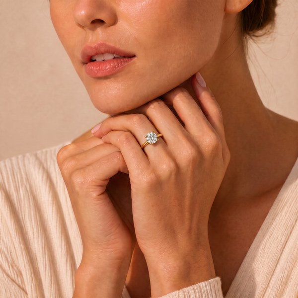 Ivory Curl Solitaire Diamond Ring