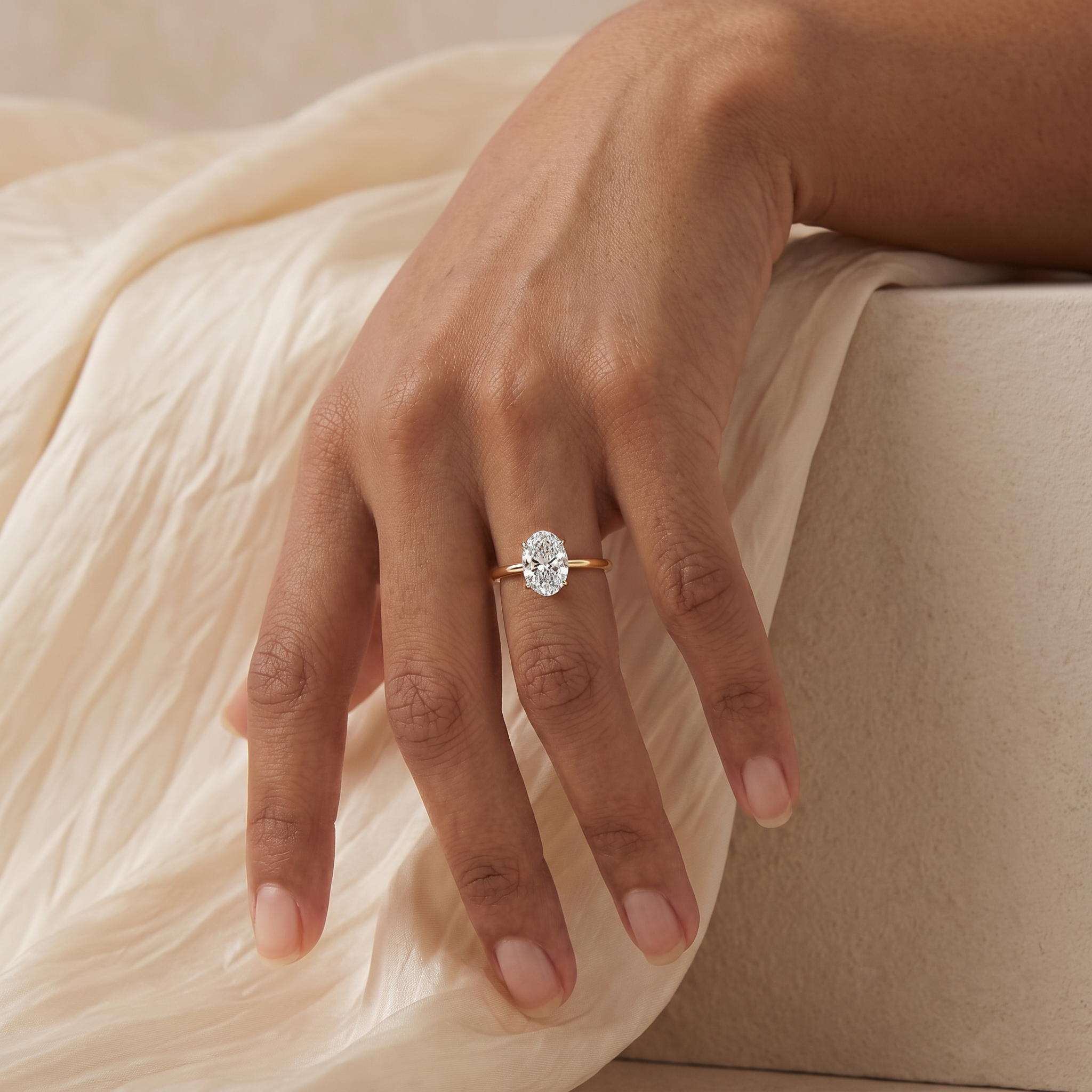 Elegant Oval Lab Grown Diamond Ring