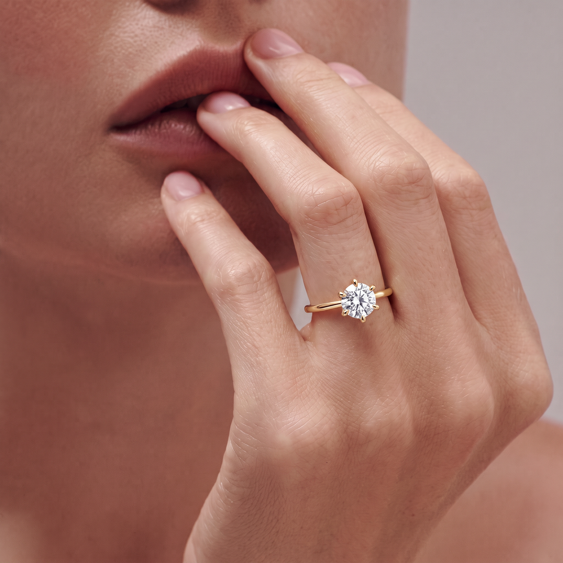 Round Lab Grown Diamond Classic Engagement Ring