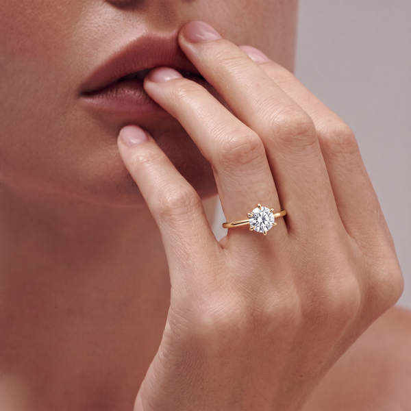 Round Lab Grown Diamond Classic Engagement Ring
