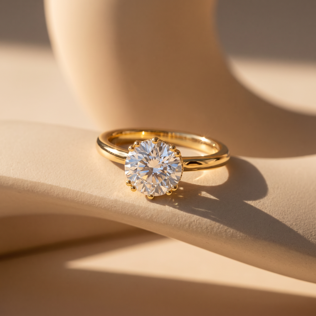 Multi Prong Round Lab Grown Diamond Ring