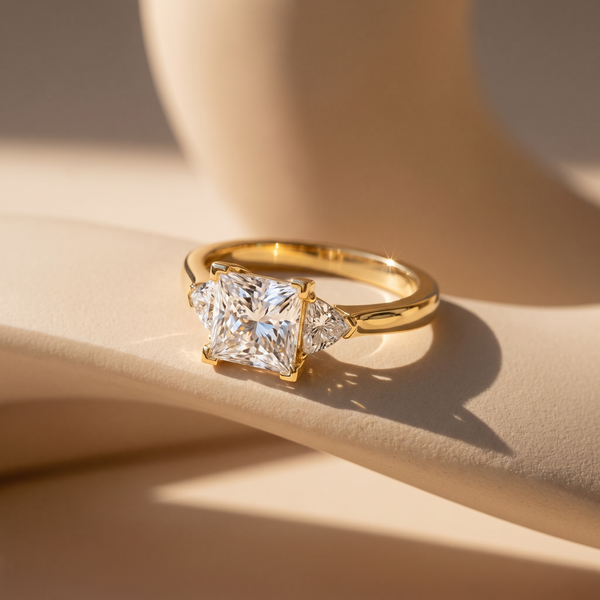 Princess Cut Trillion Lab Grown Diamond Ring