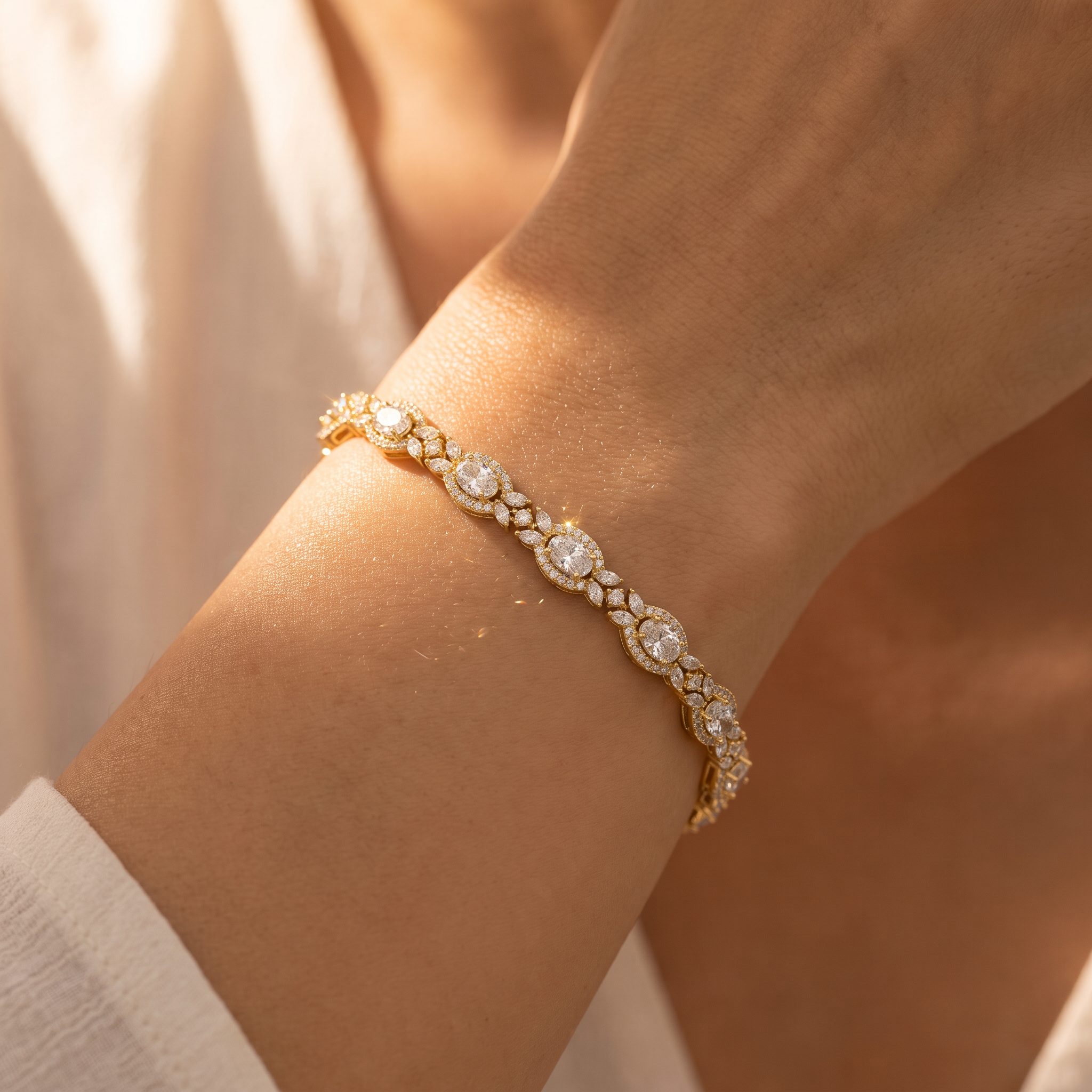 The Oval Halo & Marquise Cluster Bracelet