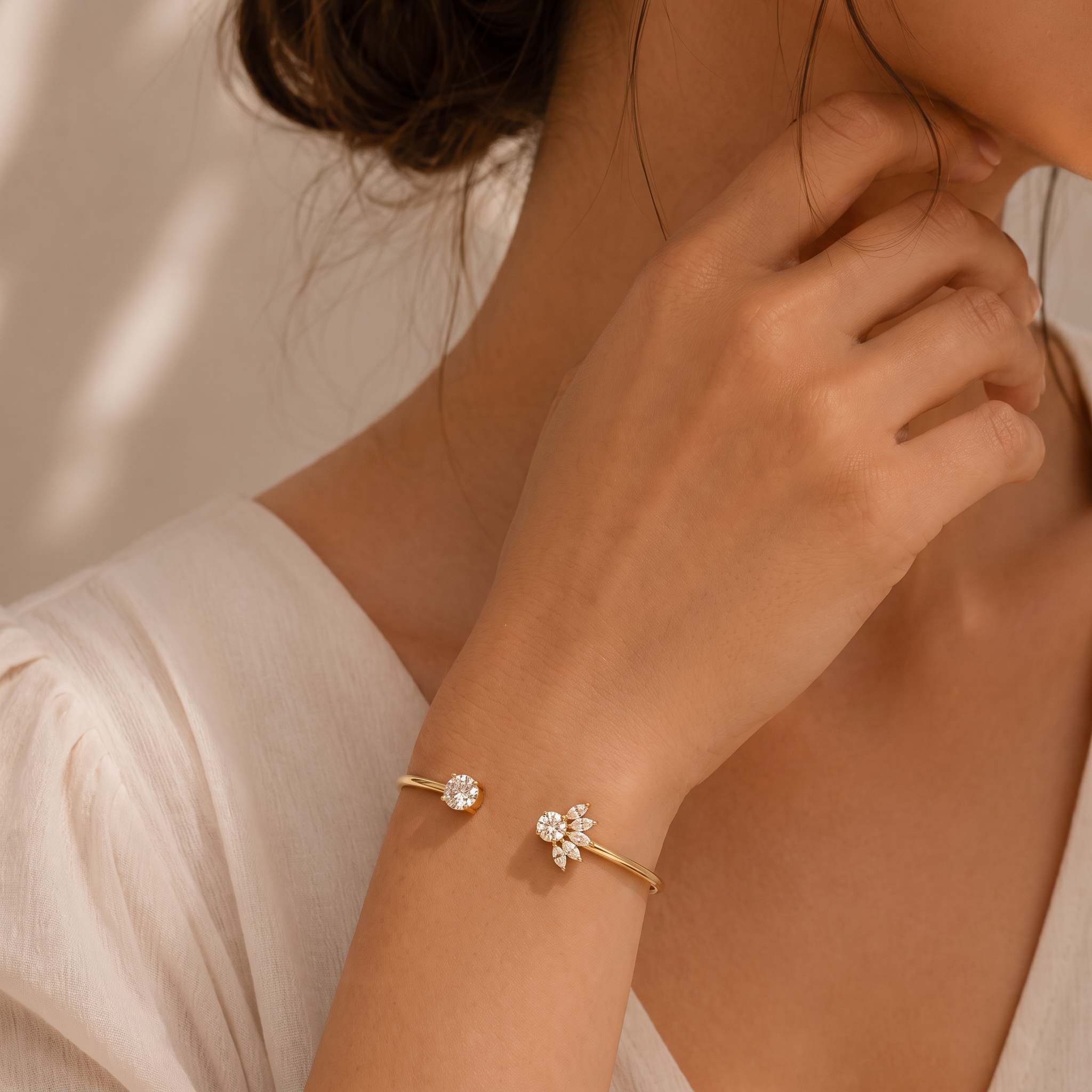 The Asymmetric Cluster Open Cuff Bangle