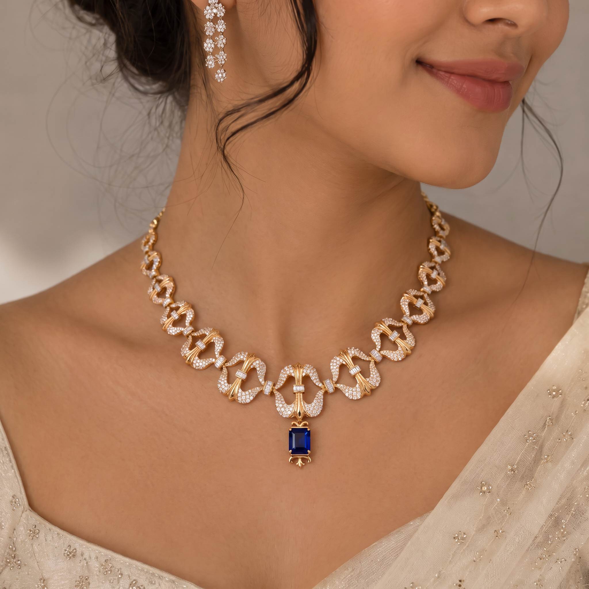 The Imperial Azure Arch Diamond Necklace