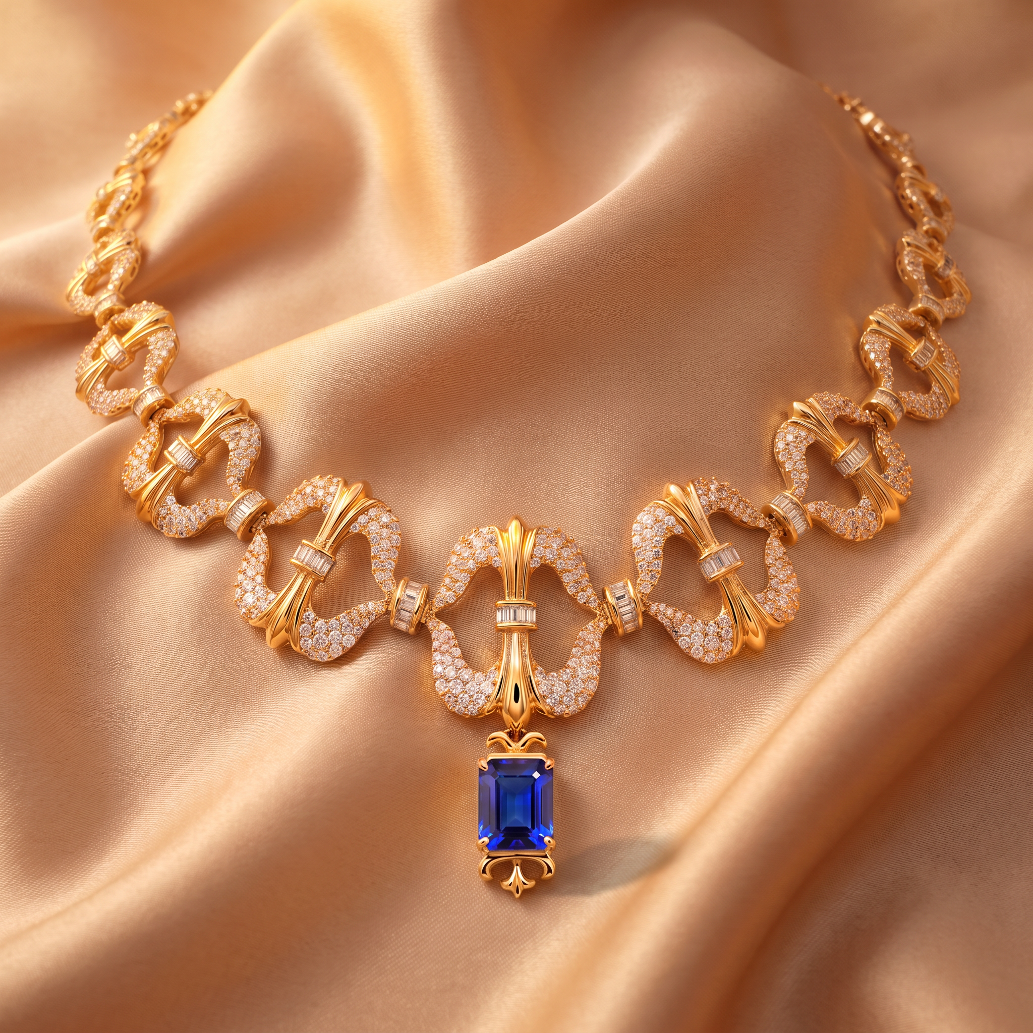 The Imperial Azure Arch Diamond Necklace