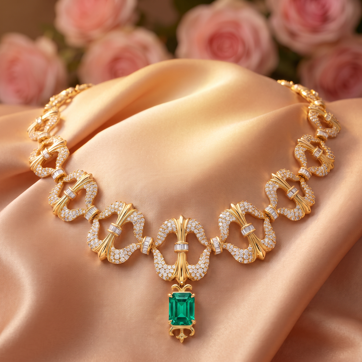 The Imperial Azure Arch Diamond Necklace